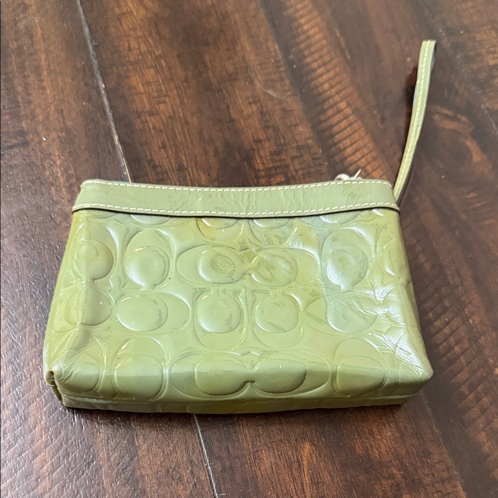 Coach Olive Embossed Wristlet